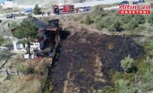 Türkeli'de bahçede başlayan yangın eve sıçradı