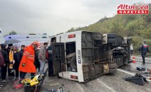 Bartın'da devrilen işçi servisinde 1 kişi öldü, 19 kişi yaralandı
