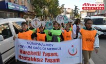 Gümüşhacıköy'de öğrenciler sağlık için adım attı