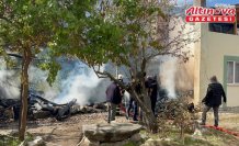 Gümüşhacıköy'deki yangında konteyner kullanılamaz hale geldi