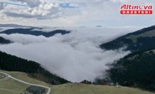 Kümbet Yaylası'nda sis havadan görüntülendi