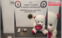 Samsun'da oyuncak ayının içine gizlenmiş uyuşturucu ele geçirildi