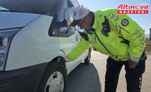 Gümüşhacıköy'de zorunlu kış lastiği denetimi yapıldı