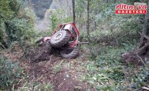 Alaçam'da devrilen traktörün sürücüsü yaralandı