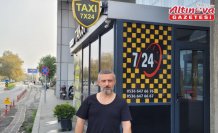 Samsun'da taksinin önündeki kamyonete çarpmaktan son anda kurtulması kamerada