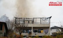 Çorum'da yangın çıkan evin üst katı kullanılamaz hale geldi