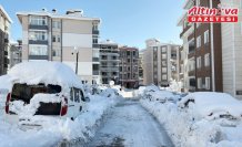 Karabük il merkezinde kar kalınlığı 75 santimetre ölçüldü