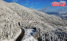 Karabük'teki kış manzaraları havadan görüntülendi