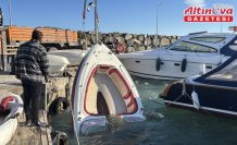 Samsun'da alabora olan tekne ekiplerce yüzeye çıkarıldı