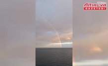 Alaçam'da gökkuşağı oluştu