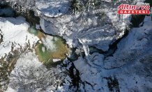 Giresun'daki Mavigöl ile Kuzalan Şelalesi beyaz örtüyle kaplandı