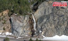 Kastamonu'da karların erimesiyle oluşan “kar şelalesi“ görsel şölen sunuyor