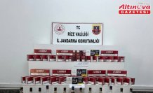 Rize'de kaçakçılık operasyonunda bandrolsüz sigara ve alkol ele geçirildi