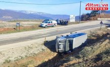 Tokat'ta devrilen minibüsteki 2 kişi yaralandı