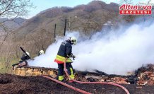 Ünye'de samanlık yandı