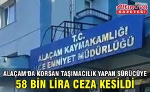 Alaçam'da korsan taşımacılık yapan sürücüye 58 bin lira ceza kesildi