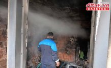 Salıpazarı'nda yangın çıkan evde hasar meydana geldi