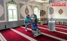 Vezirköprü'de ramazan öncesi camilerde temizlik çalışması yapıldı