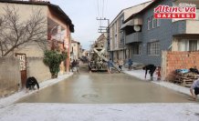 Vezirköprü'de baskı beton çalışması başladı