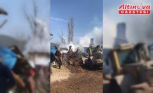 Bolu'da çıkan yangında 2 katlı ev ve ahır kullanılamaz hale geldi