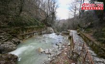 Samandere Şelalesi'nin debisi eriyen karla yükseldi