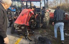 Samsun'da devrilen traktörün sürücüsü yaralandı