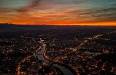 Samsun’da gün batımı dronla görüntülendi