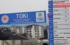 Asarcık'ta yapılan TOKİ konutlarında çalışmalar sürüyor