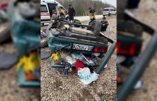 Bolu'da takla atan otomobildeki 4 kişi yaralandı