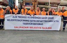 Salıpazarı Belediyesi çalışanlarından Belediye Başkanı Karaca'ya “zam“ teşekkürü