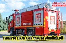 Terme'de çıkan ahır yangını söndürüldü