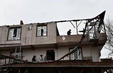 Vezirköprü'de çıkan yangında iki katlı evde hasar oluştu