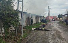 Samsun’da şantiye deposunda yangın