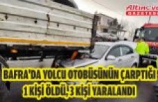 Bafra'da yolcu otobüsünün çarptığı 1 kişi öldü, 3 kişi yaralandı