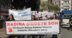 Bafra Anadolu Lisesi Öğrencileri “Kadın’a Şiddet”i Protesto Etti