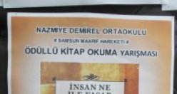 BAFRA NAZMİYE DEMİREL ORTAOKULU'NDAN ÖDÜLLÜ KİTAP OKUMA YARIŞMASI