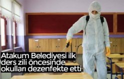 Atakum Belediyesi ilk ders zili öncesinde okulları dezenfekte etti