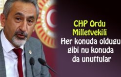 CHP Ordu Milletvekili  HER KONUDA OLDUĞU GİBİ BU KONUDA DA UNUTTULAR