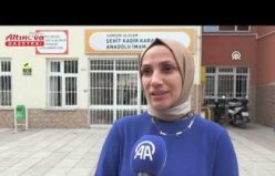 Alaçam'da lise öğrencileri Filistin bayraklarıyla Gazze koreografisi yaptı