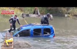 Amasya'da nehre düşen aracın sürücüsü kazadan yara almadan kurtuldu