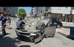 Bafra'da devrilen cipteki 2 kişi yaralandı