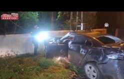 Bafra'da duvara çarpan otomobilin sürücüsü yaralandı