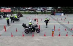 Bafra'da motosiklet sürücülerine güvenli sürüş eğitimi verildi