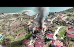 Çorum'da bir köyde çıkan yangında 6 evde hasar oluştu