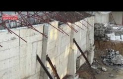 Samsun'da istinat duvarının çökme tehlikesi nedeniyle cadde trafiğe kapatıldı