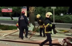 Samsun'da kuvvetli rüzgar nedeniyle binanın çatısı uçtu