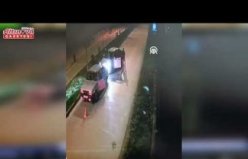 Samsun'da otomobilin uygulama yapan polise çarpması kamerada