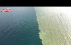 Samsun'da yağışın ardından denizin rengi kahverengiye döndü