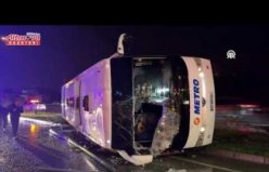 Samsun'da yolcu otobüsü devrildi, 6 kişi yaralandı