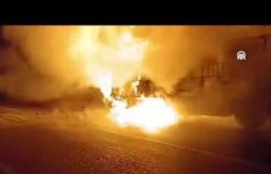 Seyir halindeki tırda yangın çıktı